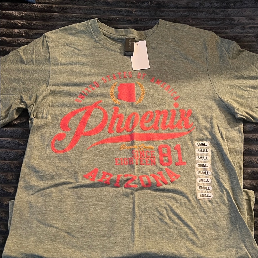 Phoenix Arizona Graphic Tee - Olive Green with Red Print